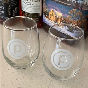 Set of Pure Barre wine glasses